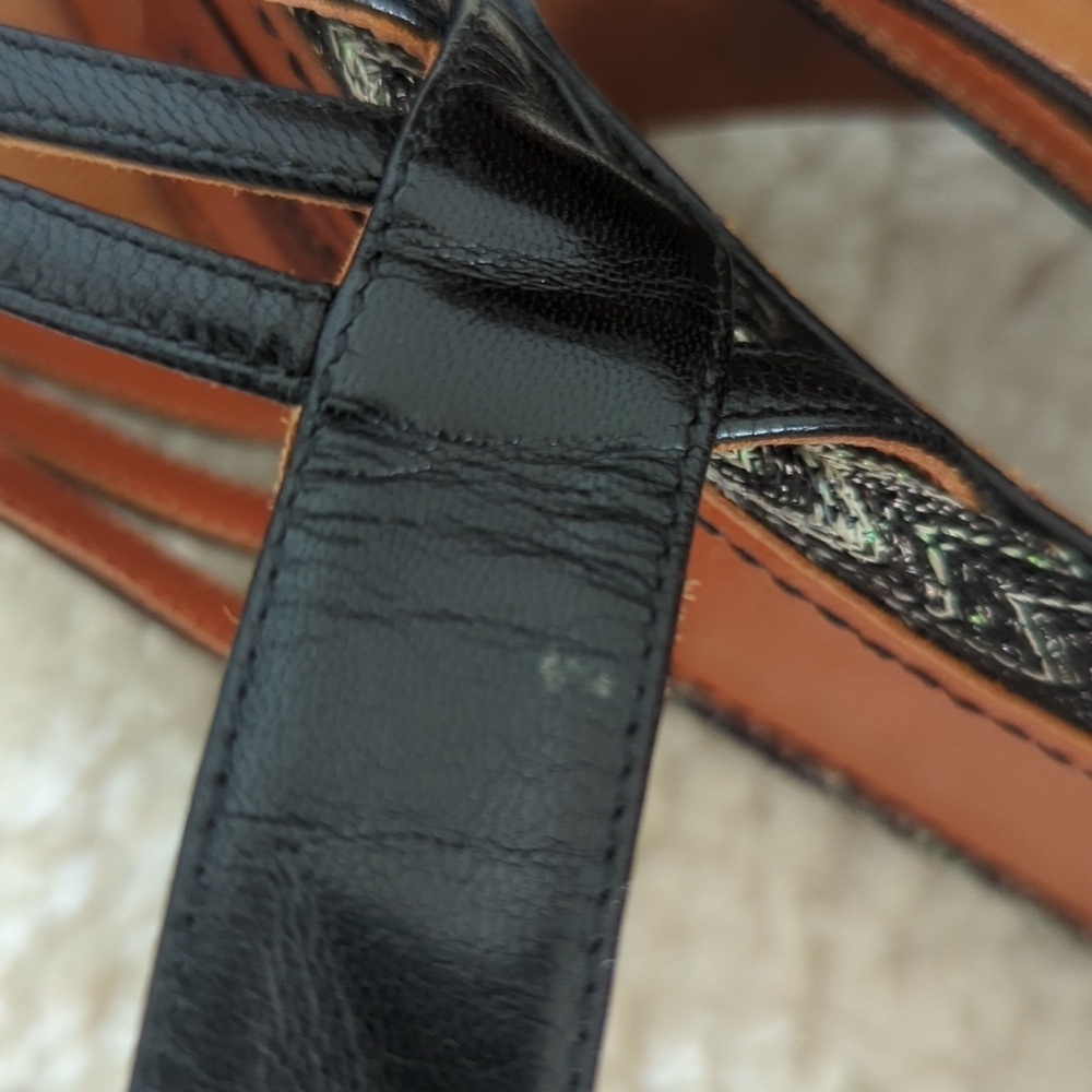 Missoni Striped Black and Tan Platform Heels - Picture 12 of 12